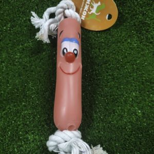 Игрушка на канате "Сосиска" для собак, 30 см (сосиска 14 см) 3122056