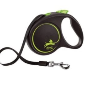 Поводок-рулетка Flexi Black Design tape M 5m 25 kg green