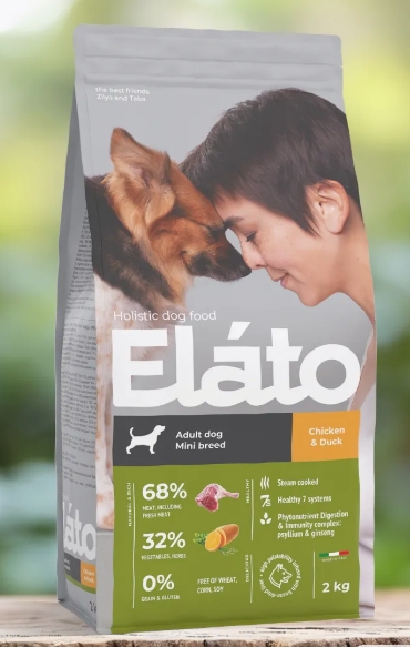 Elato Holistic корм д/взрослых собак мелких пород 2кг Курица и утка (Adult Dog Mini Chicken & Duck)