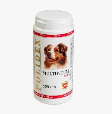 Полидэкс Мультивитум плюс д/собак 500 таб. 0979 1таб/5кг