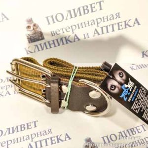 Ошейник брезент 45мм (51-72см), зеленый