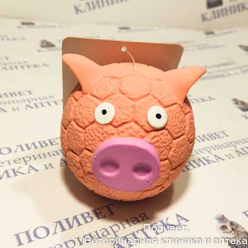 Игрушка Свинка-мяч для собак из латекса, d85мм, Triol 12151096