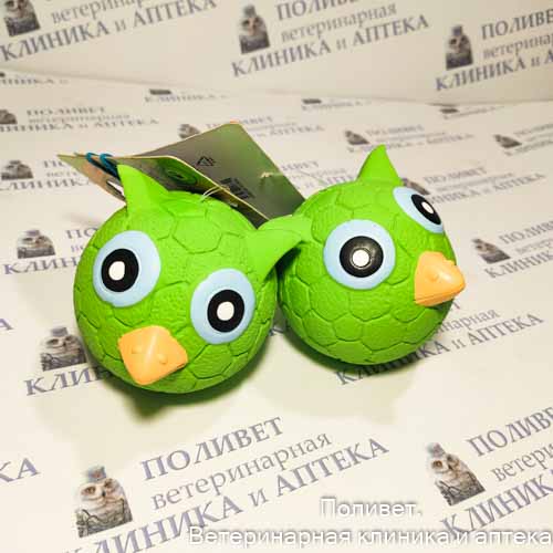 Игрушка Совенок-мяч для собак из латекса, 90мм, Triol 12151095