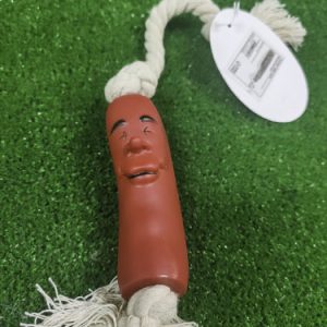 Игрушка "Сосиска в неге на верёвке" для собак, 14 см 7471557