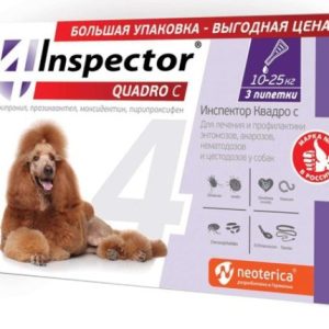 Инспектор Квадро С р-р д/наруж. прим. по 2,5мл для собак 10-25кг №3