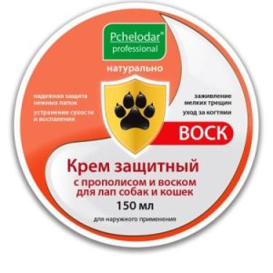 Крем защитный д/лап собак/кошек с прополисом и воском 150мл