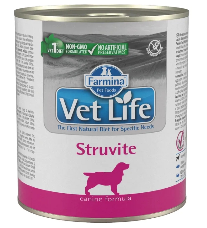 Фармина VET LIFE NATURAL DIET DOG STRUVITE Консервы для собак при МКБ (струвиты) 300г (2833)