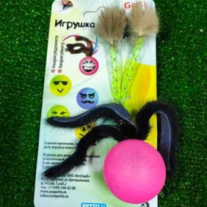 Игрушка-мячик для Кошек "Нарисуйка для кота" трубочки-пружинки и норка GoSi