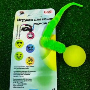 Игрушка-мячик для Кошек "Нарисуйка для кота" длинный хвост GoSi