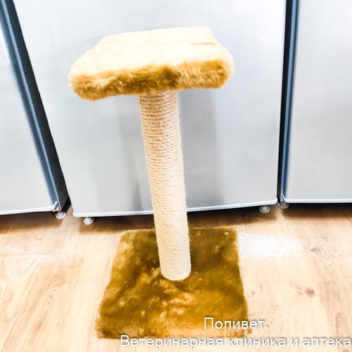 Когтеточка Зонтик мех джут серая 50см