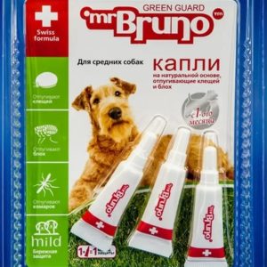 Капли д/наружн. прим. репеллентные для средних собак 10-30 кг №3 по 2,5мл. Mr.Bruno арт.MB05-00930