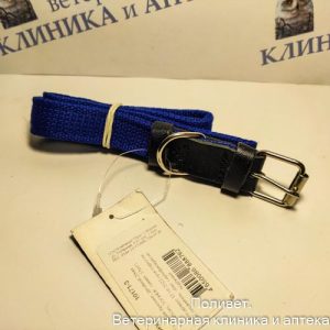 Ошейник брезент, двойной 20мм (33-45см), синий