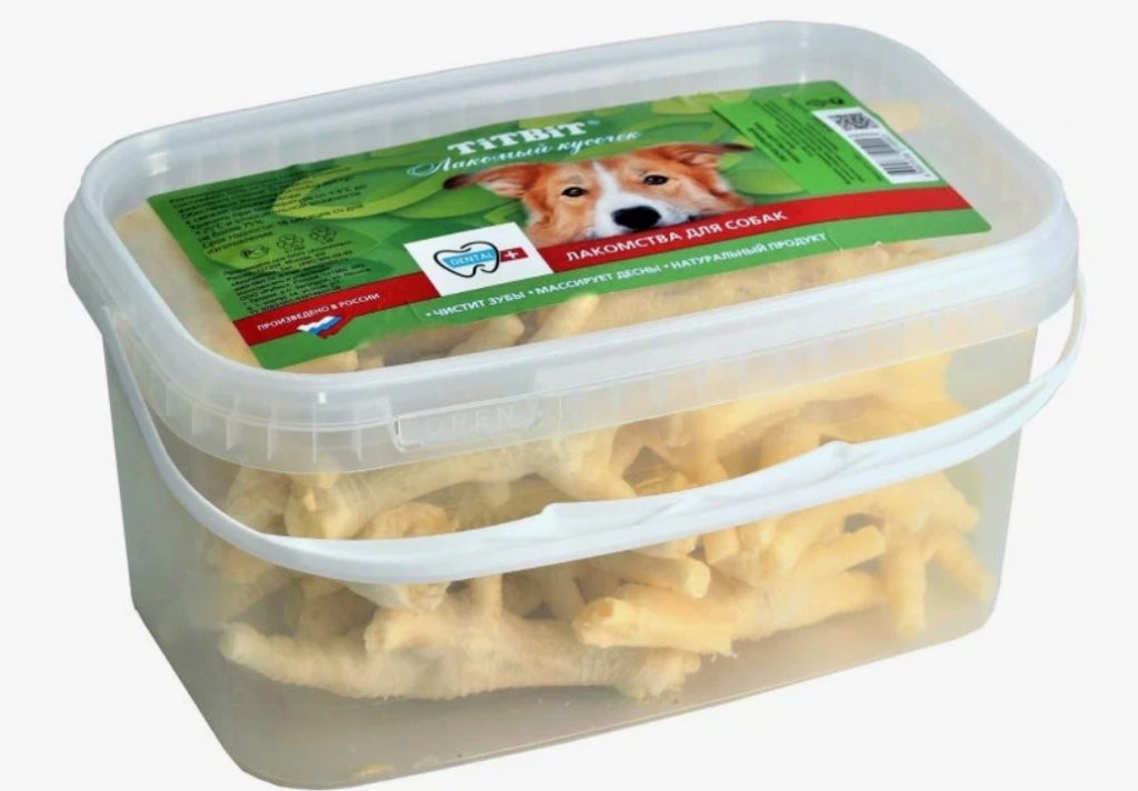 Titbit лакомство Лапки куриные (банка) 3,3л 400г 019993