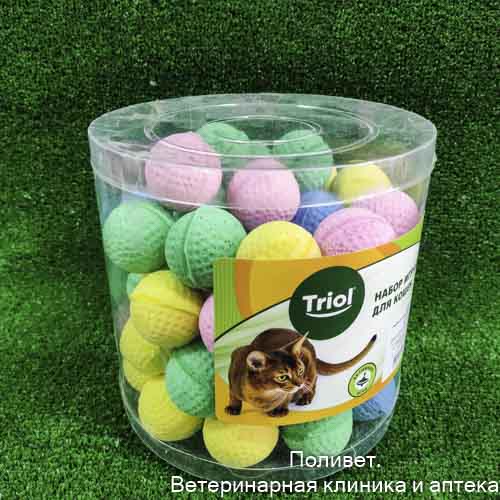 Игрушка для кошек "Мяч для гольфа", d40мм (туба 60шт.), Triol