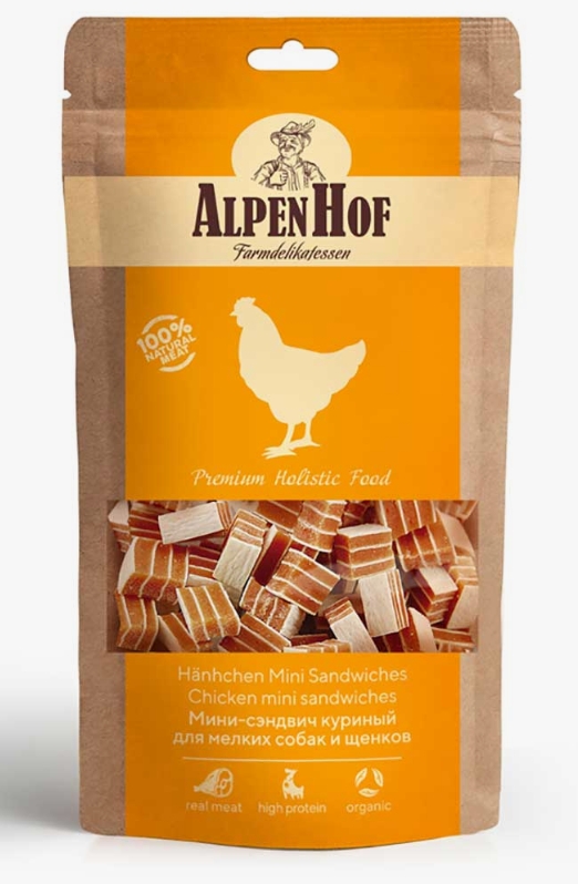 AlpenHof Мини-сэндвич куриный для мелких собак/щенков 50г