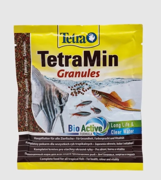 TetraMin Granules Корм основной д/всех видов тропических рыб 15г (гранулы)