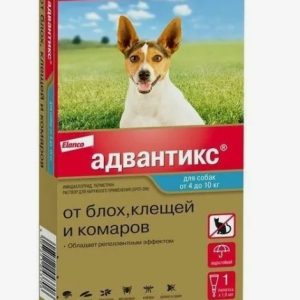 Адвантикс 100. Капли д/наружного применения для собак 1мл 4-10кг (1пип) (спайка 10 шт)