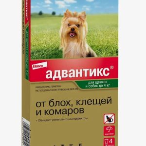 Адвантикс 40. Капли д/наружного применения для собак до 4кг (1пип)