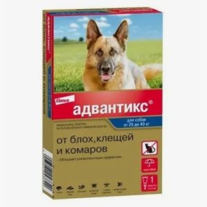Адвантикс 400. Капли д/наружного применения для собак 25-40кг (1пип)