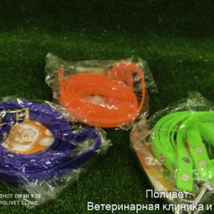 Комплект из биотана д/собак (поводок 1,5м*15 мм + ошейник 31-41см *15мм) зеленый