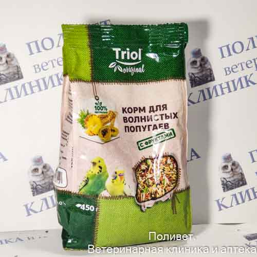 Корм Triol Original для волнистых попугаев с фруктами, 450г