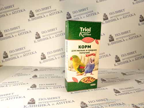 Корм Triol Standard для мелких и средних попугаев Экстра 500г