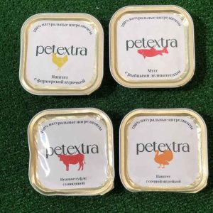 Корм влажный д/взрослых кошек PETEXTRA Нежное суфле с говядиной 100г