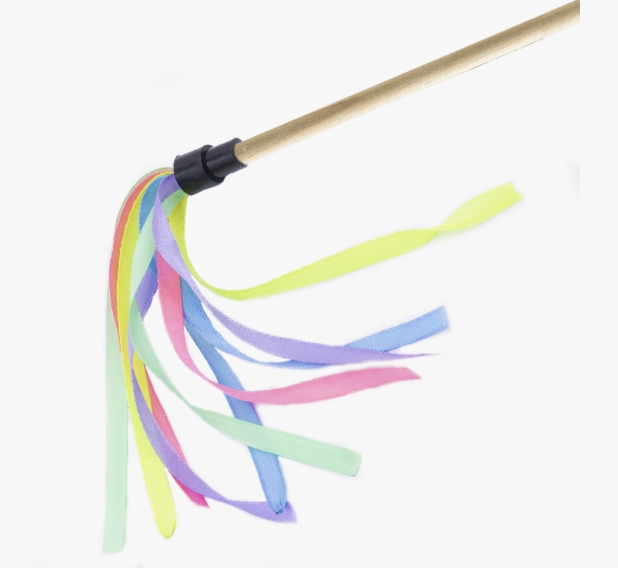 Дразнилка для кошек Neon "Радужные ленточки" деревянная палочка 30см. GoSi