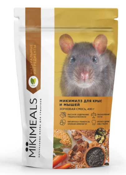 Корм для крыс и мышей Mikimeals зерновая смесь 400г