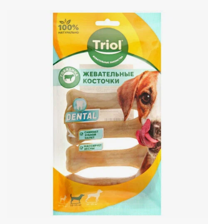 Косточки жевательные Dental 10см, 120-160г (пакет 4шт.) (10151072)