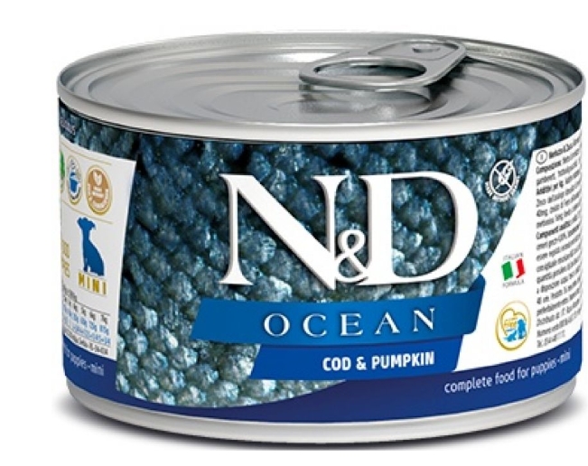 Фармина N&D DOG OCEAN COD&PUMPKIN Puppy Консервы д/щенков 285г Треска с тыквой (2949)
