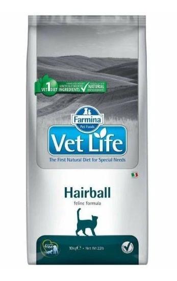 Фармина Vet Life Hairboll Корм д/взр. кошек для выведения шерстяных комочков 2кг (2783)