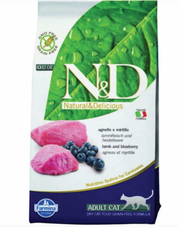 Фармина НД ПРАЙМ КЭТ LAMB&BLUEBERRY Adult Корм д/взр. кошек 10кг Ягненок с черникой (4961)