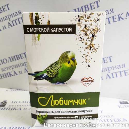 Любимчик зерносмесь д/волнистых попугаев Морская капуста 500г (короб)