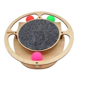 Интерактивная игрушка трек для кошек c 2мя шариками (оливковый) GoSi (ГоСи)