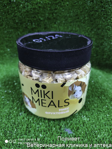 Лакомство Mikimeals Фруктовый микс д/грызунов 150г банка