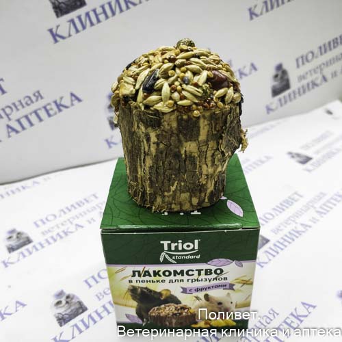 Лакомство Triol Standard в пеньке для грызунов с фруктами 70г