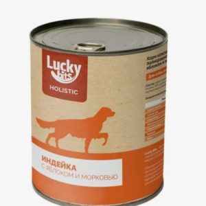 Консервы для собак Lucky bits индейка с яблоком и морковью 970 г (Лаки битс)