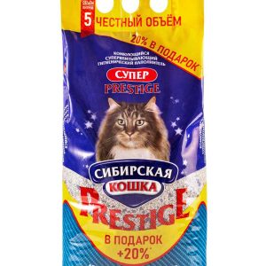 Наполнитель Сибирская Кошка 5л СУПЕР PRESTIGE (комкующийся) п/пак