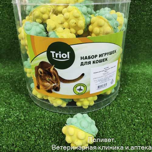 Игрушка для кошек "Мяч-мина", d45мм (туба 60шт.), Triol