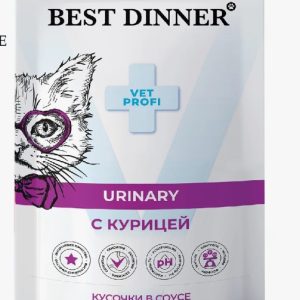 Бест Диннер Vet Profi Urinary паучи для кошек кусочки в соусе с курицей 0,085 кг 7447