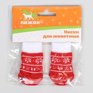 Носки нескользящие "Снежинки" с меховой опушкой, S (2,5/3,5 * 6 см), набор 4 шт   6963328