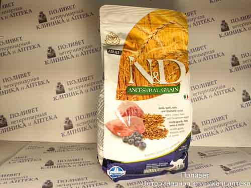 Фармина НД АНЦЕСТРАЛ КЭТ LAMB&BLUEBERRY Adult Корм д/взр. кошек 1,5кг Ягненок с черникой (1595)