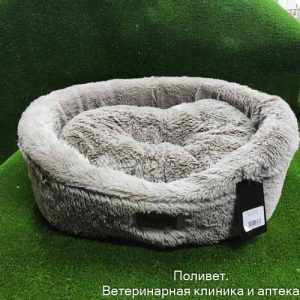 Лежанка Овал  Пушистик шоколад №2 (Д–49см, Ш–41см, В–15см, Ш внутр.–34см, Д внутр.–44см)