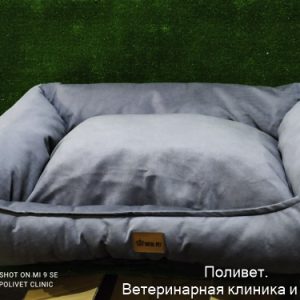 Лежанка Рольф вельвет серый №3 (Д – 100 см, Ш – 80 см, В – 22 см, )