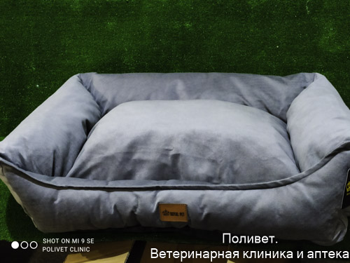 Лежанка Рольф вельвет серый №3 (Д – 100 см, Ш – 80 см, В – 22 см, )