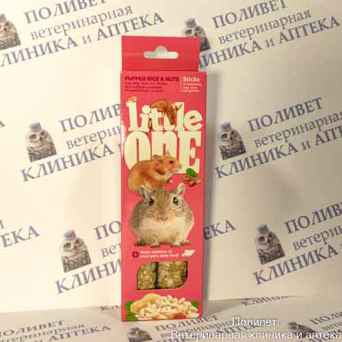 Литтл Ван Палочки для хомяков, крыс, мышей и песчанок с воздушн. рисом и орехами 2*55г 32260
