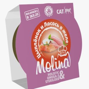 Молина Ламистер д/кошек Цыпленок и креветки в желе 75г