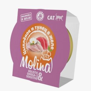 Молина Ламистер д/кошек Цыпленок и тунец в желе 75г
