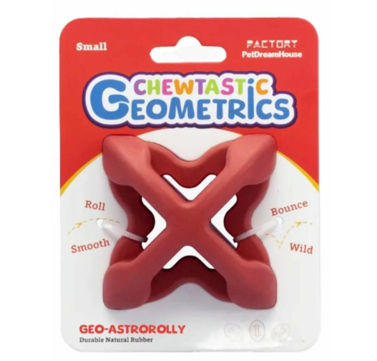 Игрушка интерактивная д/собак из натурального каучука Chewtastic Geometrics Geo-AstroRolly, красная